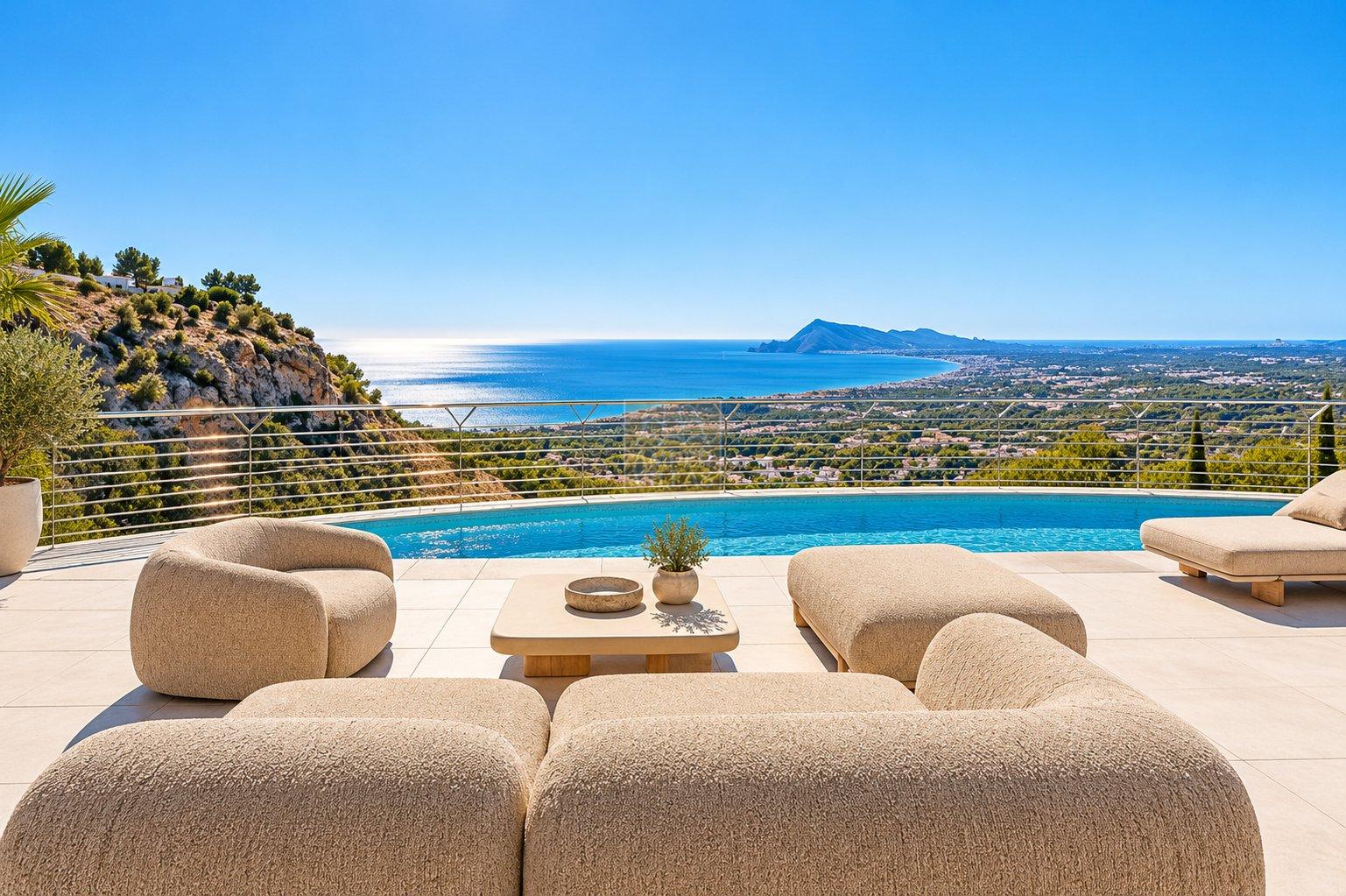 Nueva villa mediterránea con vistas panorámicas al mar